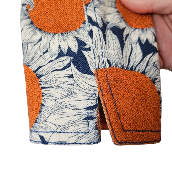 Akris Punto Designer Art To Wear Hello Sunshine Floral Denim Bomber Jacket, Sz 6 - Picture 5 of 13